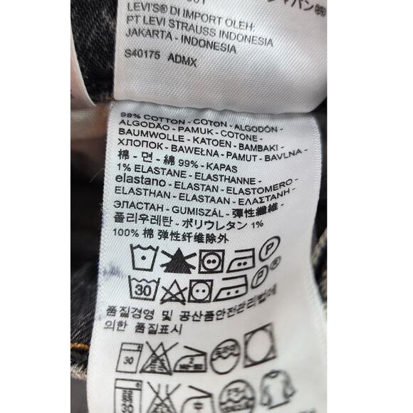 Women's Black Wash Levi's 501 S Skinny Fit Classic Black Jeans Timeless Size 28 - Picture 11 of 11